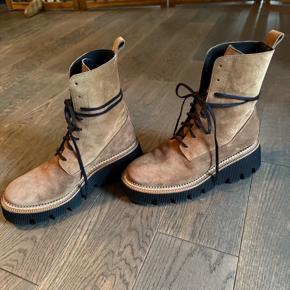 Freda Salvador Billie Platform Combat Boot in suede - Picture 3 of 10